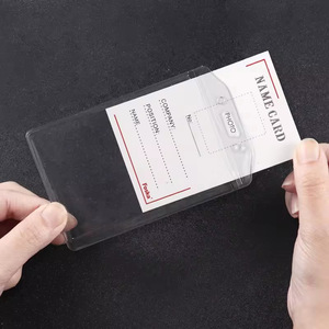 Foska - Paquete de 100 Porta-Nombres Impermeables, Verticales, de Plástico Transparente <span class=keywords><strong>con</strong></span> Clips Metálicos <span class=keywords><strong>para</strong></span> <span class=keywords><strong>Material</strong></span> <span class=keywords><strong>Escolar</strong></span> y de Oficina - Product Image 3