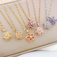 Collier Jeutelis en Cuivre avec Fidget Spinner Fleur pour Femme - Pendentif Rotatif Anti-Stress en Forme de Fleur avec Chaîne