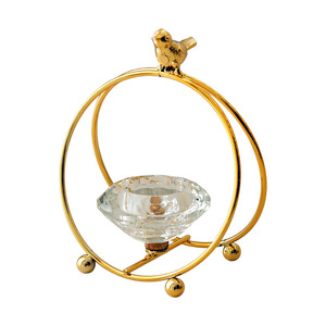 Bird Shaped Crystal Tea Light Holder Iron Flameless Home Decoration <b>Candlestick</b> - Product Image 5