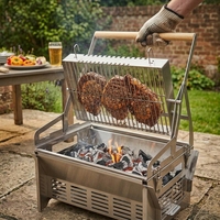 Barbecue rotatif commercial portable d'extérieur en acier inoxydable 304 pour grillades à la braise