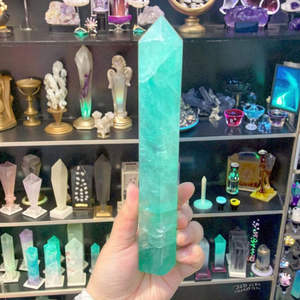 Natural High Quality Green Fluorite <b>Crystal</b> Polished Towers Reiki Point <b>Wand</b> Gifts for Fengshui - Product Image 6