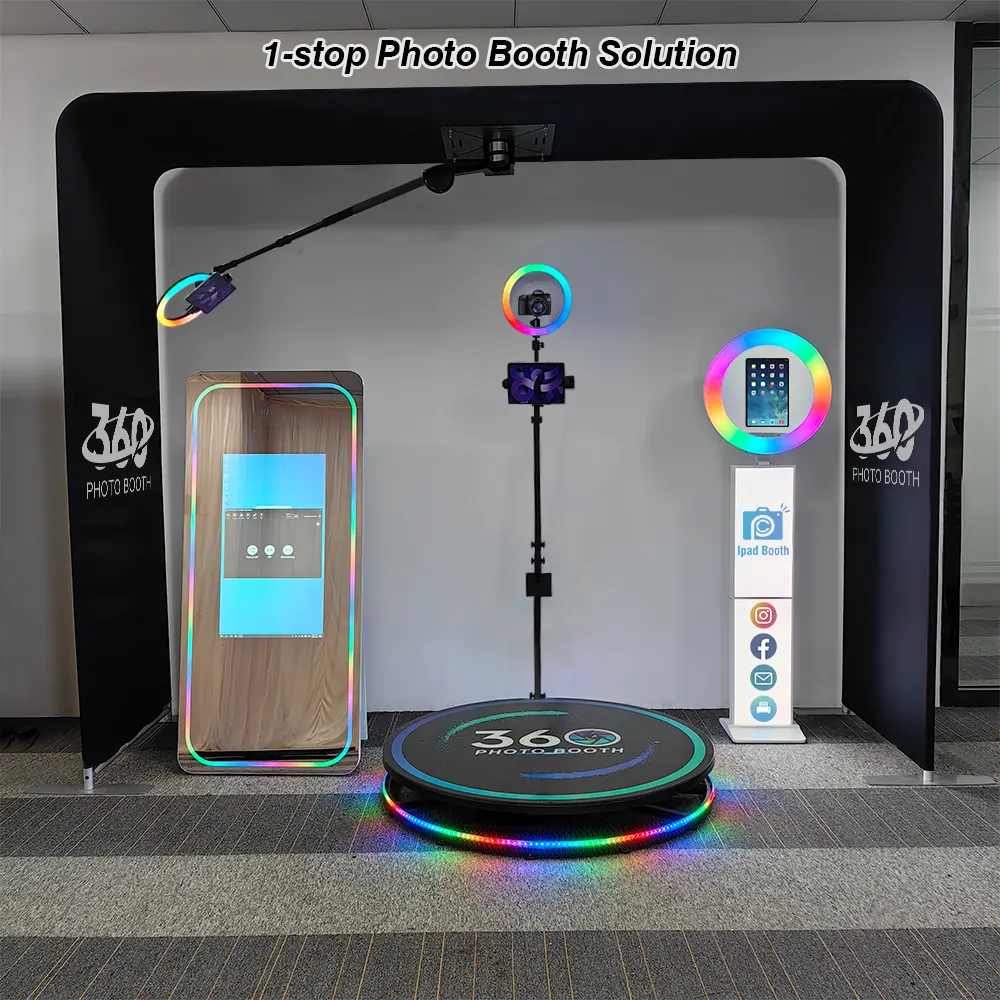 portable party open air overhead photobooth over head sky top 360 photo booth aerial 360 selfie photo booth machine photobooth