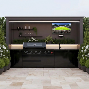 Cocina Exterior con Control Remoto <span class=keywords><strong>de</strong></span> Diseño Nuevo y Personalizado, Cocina Exterior Impermeable para Acampar/Jardín con Parrilla y Soporte para TV - Product Image 1