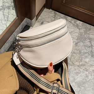 Новинка, кошелек через плечо, забавные сумки, женская модная поясная сумка с двойной молнией, мягкая кожаная поясная сумка через плечо - Product Image 3