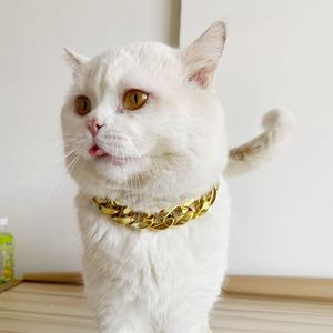 Collar de plástico para mascotas Premium para Labrador francés Collar de cadena de oro <span class=keywords><strong>Jeweled</strong></span> Cat Dog Pet Accesorios de joyería Collares Collar - Product Image 2