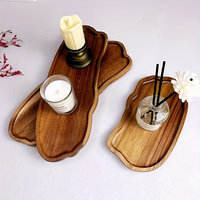 Plateau en bois personnalisé Nuage et Arc-en-ciel, plateau ovale en bois de palissandre, plateau en bois essentiel pour tasses à café