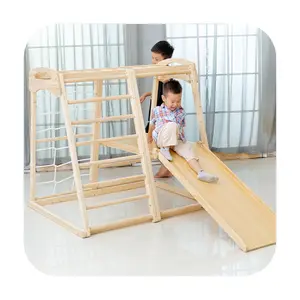 Escalera triangular de escalada 3 en 1 con rampa y arco plegable, juego de escalera triangular de escalada de madera, juguete de escalada Montessori