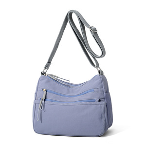 Sac messager pour femme avec logo personnalisé, en nylon, bandoulière réglable, fermeture éclair, multi-poches, sac bandoulière, faible MOQ, imperméable - Product Image 5