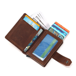 Portefeuille en cuir véritable Dujiang pour homme, court, avec protection RFID, couleur café, plusieurs emplacements pour cartes, résistant à l'usure, design solide - Product Image 4