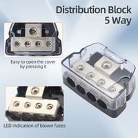 Bloc de distribution d'alimentation CC étanche et anti-poussière, 2 pièces, 12V 24V, boîte de jonction de barre omnibus de batterie avec couvercle transparent en PC