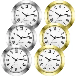 Reloj redondo de 1,5 pulgadas (37mm), esfera de reloj para manualidades, Mini reloj con números romanos, apto para hol de 1,4 pulgadas de diámetro