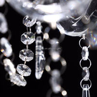 Candélabre de luxe à 5 bras en verre et cristal avec impression UV et polissage pour décorations de mariage et de table