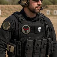 Badge tactique personnalisé brodé écologique pour le crâne du Punisher, idéal pour sacs et vêtements – Vente en gros