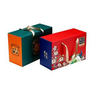 Boîte cadeau en carton ondulé Hengda, personnalisée, haut de gamme, pour le Nouvel An, emballage à poignée, carton 3 couches avec impression de logo - Product Image 2