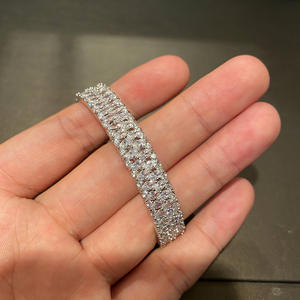 Conjunto de joyas al por mayor, anillo de pulsera ancho de diamante completo de oro blanco, versión estrecha, anillo de pulsera de fiesta de cena a la moda - Product Image 2