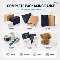 Ensemble d'emballages personnalisés tout-en-un avec boîte d'expédition, sac cadeau et carte de remerciement pour l'expédition des boutiques en ligne