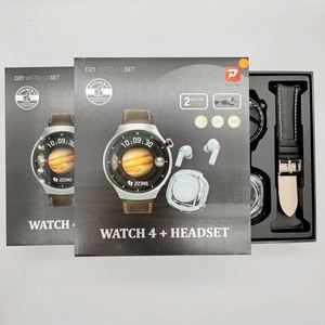 Nouvelle arrivée D21 montres intelligentes à écran rond montre 4 jeux <span class=keywords><strong>d</strong></span>'écouteurs à la mode et 2 bracelets montres de sport appareils portables - Product Image 5