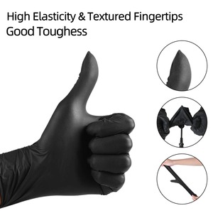 Guantes Desechables Negros para Tatuajes, 100 Unidades, Grado Alimenticio, Sin Polvo, Sin Látex, Multiusos - Product Image 2