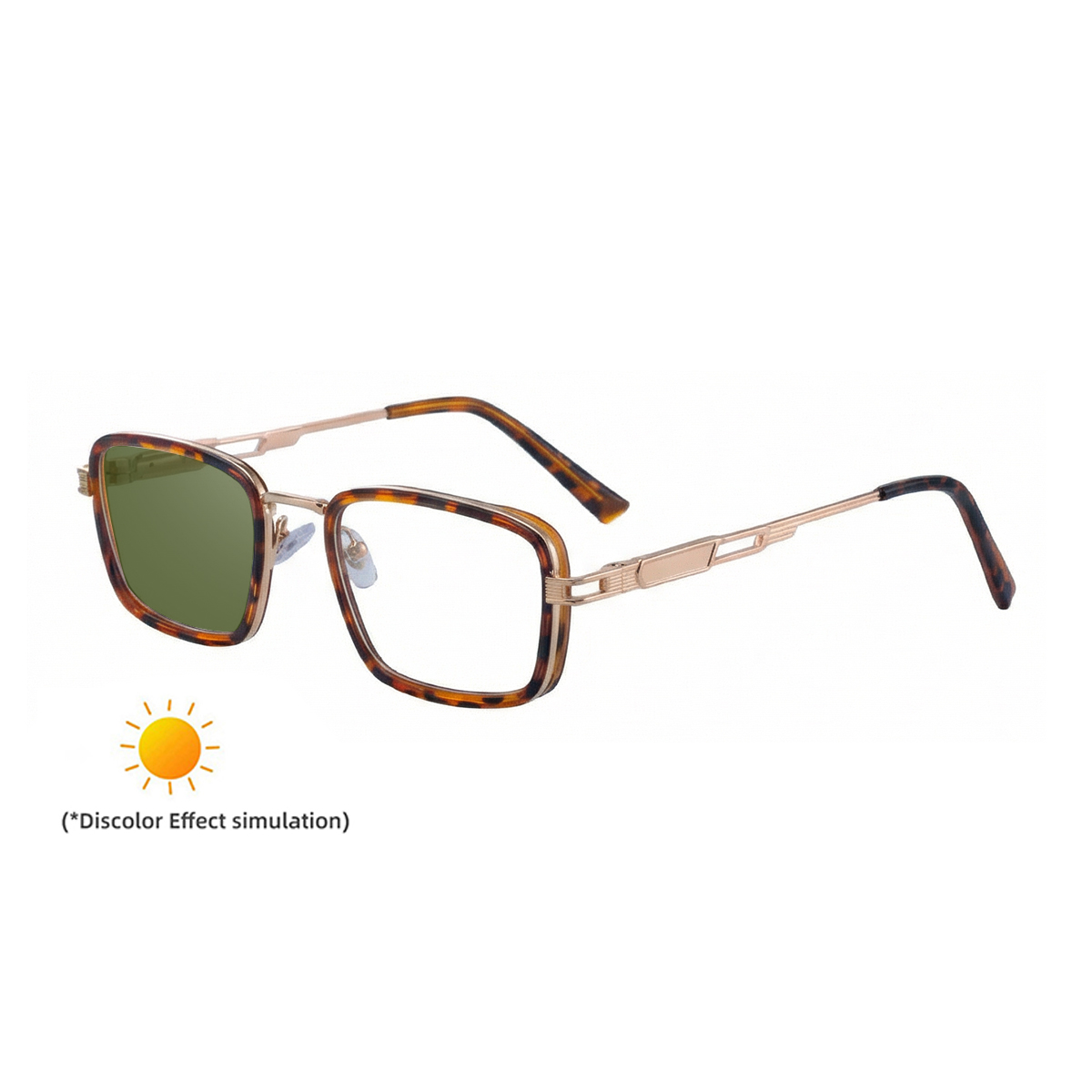 C6 Brown Tortoise Gold Frame Turn Green