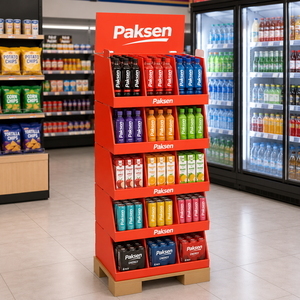   Expositor de cartón corrugado escalonado para patatas fritas y galletas, impresión HD, montaje rápido y alta capacidad de carga para hipermercados - Product Image 2