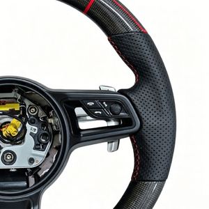 Volante Deportivo Mejorado de Cuero y Fibra de Carbono GT para <span class=keywords><strong>Porsche</strong></span> Panamera, Cayenne, <span class=keywords><strong>Macan</strong></span>, Cayman GT4, Boxster 718, 981, 911, 991, 991.2, 992 - Product Image 5