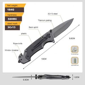 Customize Grey Coating OEM Plastic Handle Pocket Tactical Survival Outdoor Folding Customize Pocket Knife - Product Image 6