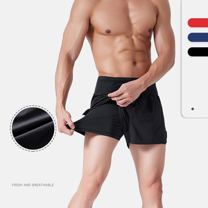 Shorts de sport décontractés pour hommes à séchage rapide avec cordon de serrage, tricotés, pour le basketball, le fitness et l'entraînement professionnel au marathon, idéaux pour la course estivale - Product Image 2