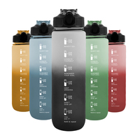 Bouteille d'eau en plastique sport transparente personnalisée de 500ml pour la course à pied Football Football 32oz
