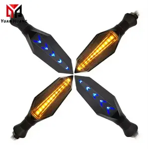 Universal Motorcycle Led Turn Signal Indicators Flowing Water Flicker Blinkers Flexible Bendable Amber Light Lamp