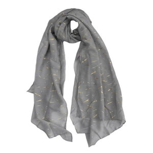 Sciarpa Lunga in Cotone TR 70x180cm con Piccole Piume Stampate a Caldo, Sciarpe Lavorate a Maglia - Product Image 1