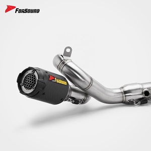 Système d'échappement complet Forsound Factory à prix de gros MT09 FZ09 en fibre de carbone véritable, silencieux court MotoGP à découpe oblique en nid d'abeille - Product Image 3
