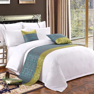 Wholesale Custom High quality soft 100% cotton sateen bedsheet fabrics stripe satin bedding sets