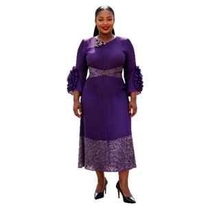 Precio Directo de Fábrica 2026 Vestido Plisado Miyake de Otoño Elegante Talla Grande con Manga con Volantes 3D y Diseño en X para Adelgazar la Cintura, Venta al por Mayor - Product Image 6