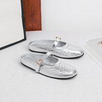 Chaussures Mary Jane tissées les plus vendues pour femmes – Mules plates à bout rond avec bride à boucle, décontractées pour la plage, le bureau et le quotidien