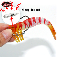 TAKEDO Lot de 3 leurres crevettes OEM en TPR 120MM 17G, appât de pêche souple en TPE, imitation crevette, avec hameçon de pêche VMC 5/0