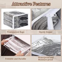 Haute qualité anti-mites en plastique clair pull couvertures lin drap de lit oreiller couette voyage stockage organisateur sac ensemble pour vêtements