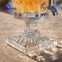 Carafe en verre pour boissons, jus, bière, vin, liqueur, kombucha, boissons froides, distributeur de boissons en verre de 2 L avec couvercle en verre