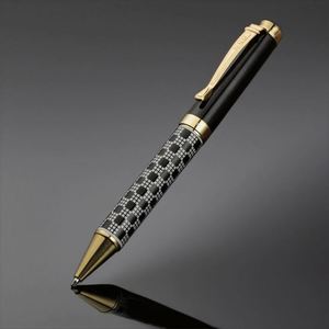 Hot Selling High Quality Black Metal Ballpoint <b>Pen</b> Plaid Pattern 1.0mm Writing Perfect Business Signature Logo Suitable Gift - Product Image 1