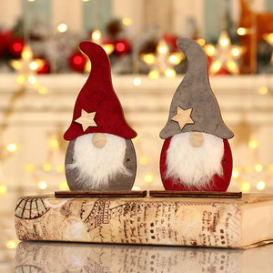 New Christmas decorations: <b>LED</b> illuminated faceless Christmas <b>tree</b> wooden ornaments for hotel window display. - Product Image 2