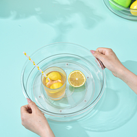 Plateau de rangement rotatif en plastique moulé par injection 0260 pour condiments, multifonctionnel pour cuisine, bouteilles, pots, boîtes, écologique, pour salle de bain