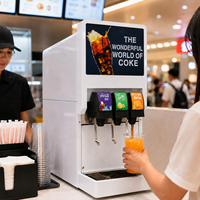 Distributeur de boissons gazeuses portable de haute qualité en plastique et acier inoxydable, 4 saveurs, qualité commerciale, économie d'énergie, 16L