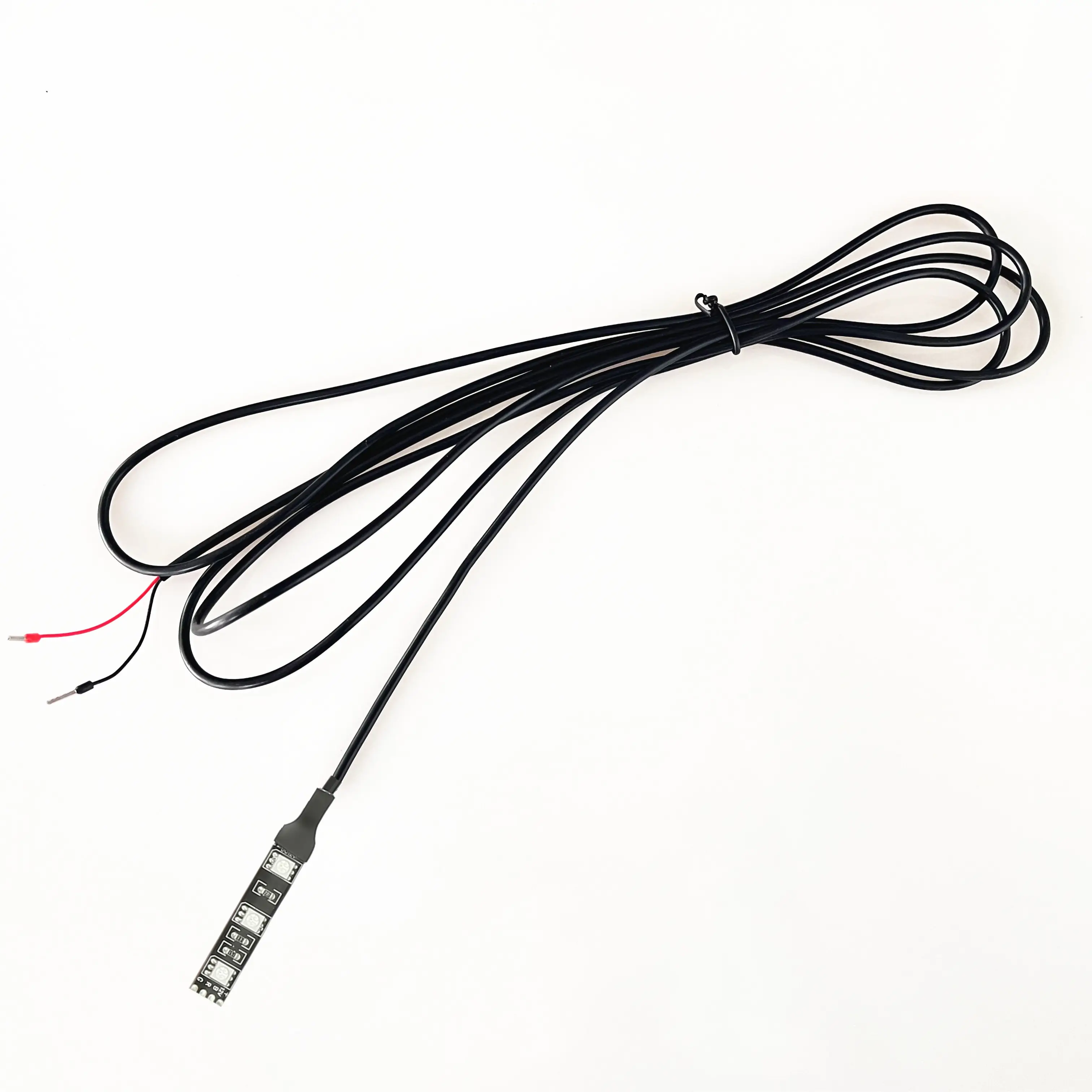 12V 3LED 9 Chip Red Color LED Strip Pod Light with 8 FT Wire 2inch Exposed Wire with Crimp Connectors