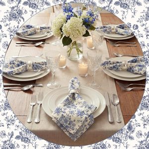 Serviettes en tissu polyester pour mariage printanier, bar, restaurant, dîner de mariage, serviettes en tissu imprimées de fleurs, torchons de cuisine - Product Image 2