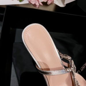 Zapatos de Mujer de Tacón de Aguja de 8 cm con Correa al Tobillo y Pedrería Brillante de Lujo, Novedad 2025, para Fiesta de Graduación, Club, Noche, Proveedor de Fábrica - Product Image 4
