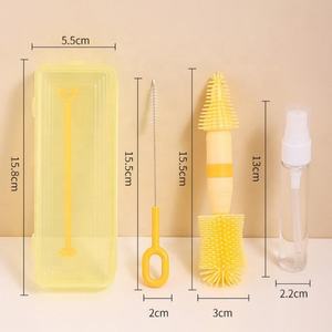 Nouveau design de biberon portable outil de nettoyage de biberon en silicone de qualité alimentaire ensemble de brosse à biberon <span class=keywords><strong>kit</strong></span> de nettoyage de biberon de lait - Product Image 6
