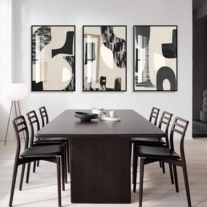 <span class=keywords><strong>Peinture</strong></span> murale en porcelaine cristalline, art abstrait minimaliste noir et blanc gris, décoration d'intérieur moderne de luxe en gros - Product Image 4