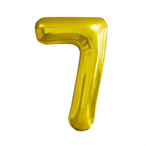 Party Love Gold Number 7 <b>Balloon</b> 100cm Metallic Foil Birthday Party <b>Decoration</b> Helium Fill - Product Image 2