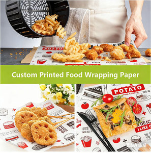 Neues Design 12 x 12 Zoll Rote Bunte BBQ-Küche Outdoor-Picknick Burger-Sandwich Einweg-Flachpapier-Verpackung für Lebensmittel - Product Image 5