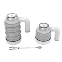 Bouteille d'eau de sport pliable de voyage bouilloire électrique en silicone 500ml pliable alimenté par voiture 12V