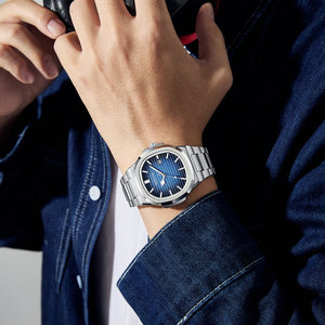 Orologio da Uomo di Lusso alla Moda Novità 2024 al Quarzo Luminoso Business con <span class=keywords><strong>Calendario</strong></span> Cinturino in Acciaio Inossidabile da 22mm Cassa in Lega Quadrante in Vetro - Product Image 3